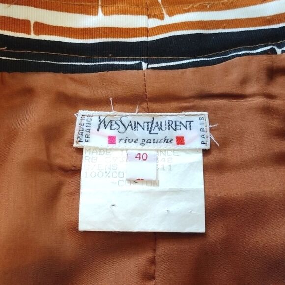 Vintage YSL Yves Saint Laurent Rive Gauche Striped Skirt and Blazer Suit Size 10 - Picture 8 of 16